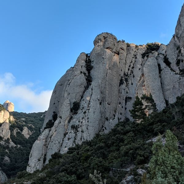 Grade V+ climb in Montserrat Spain
